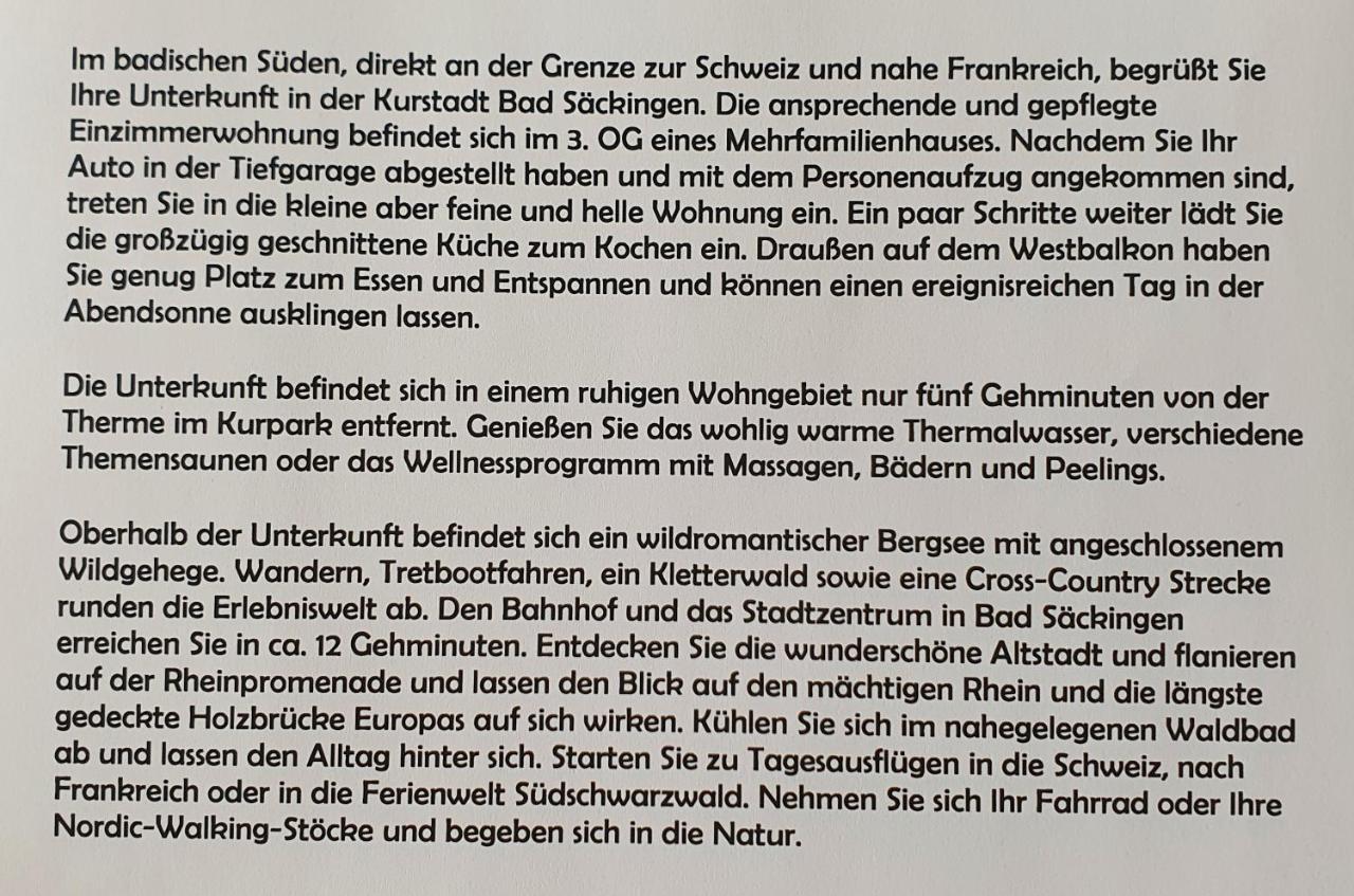 Schoene Ruhige Und Helle Wohnung In Bad Saeckingen Buitenkant foto